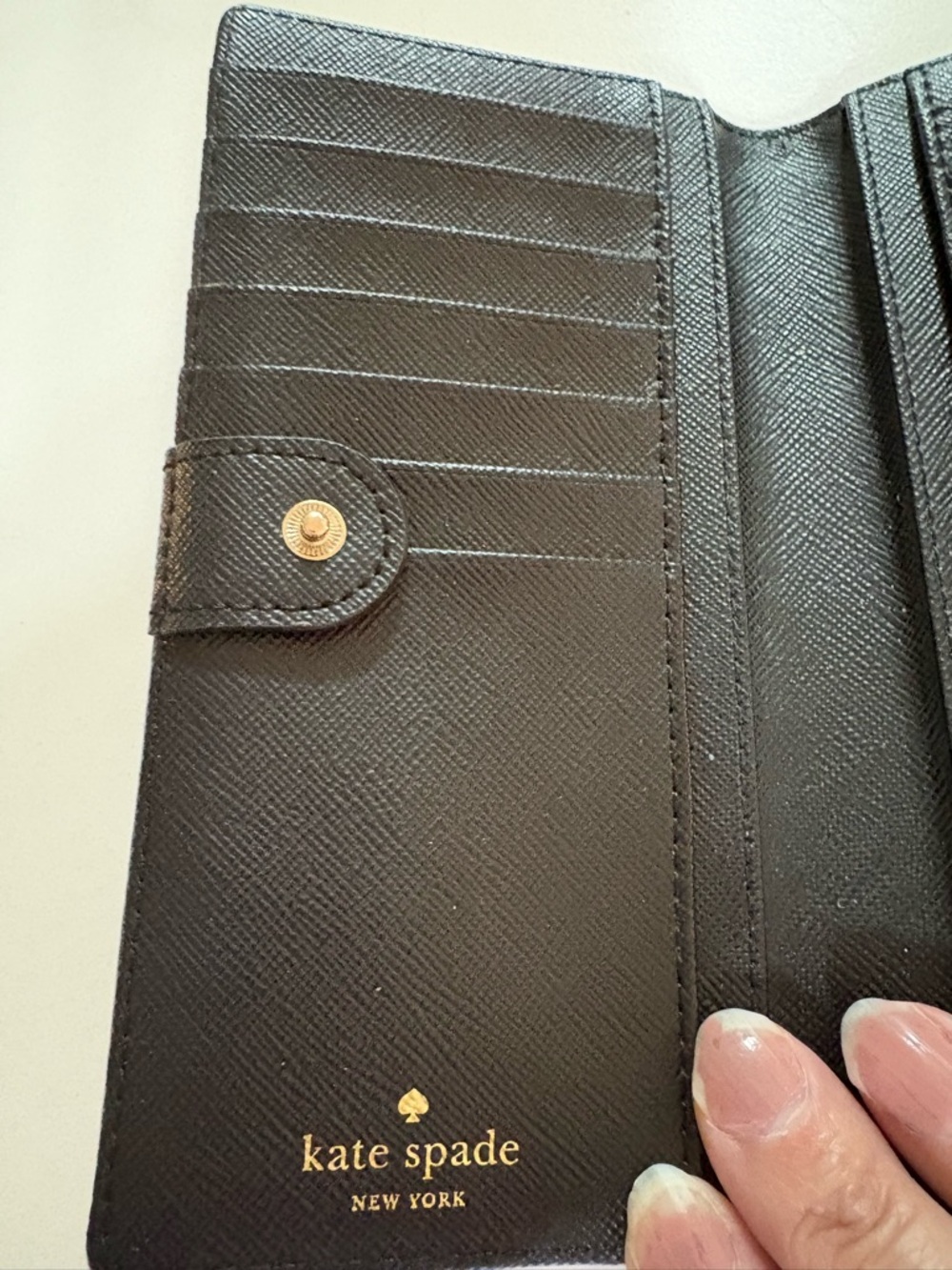 kate spade Red and Black Plaid Continental Wallet with Gold Logo - Picture 7 of 9